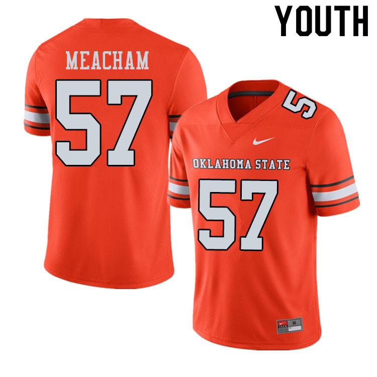 Youth #57 Seth Meacham Oklahoma State Cowboys College Football Jerseys Sale-Alternate Orange